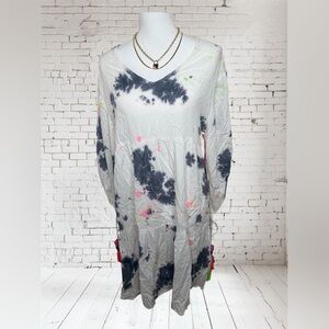 Simply Southern White and Black Tie-Dye Dress